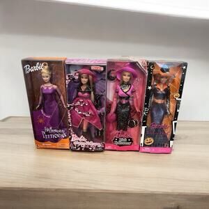 Bundle LOT of 4 Halloween‎ Barbie Dolls NIB Boo-tiful 2001, 2008, & 2009 Dolls